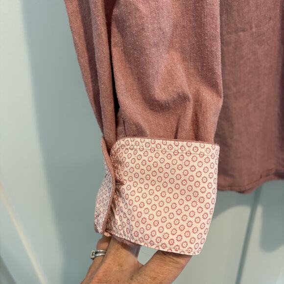 Tommy Bahama Shirt Mens XL Pink Herringbone Stretch Button Down Long Sleeve - Picture 7 of 13